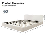 Artiss Double Bed Frame with Gaslift Storage Wooden Platform Mattress Base Boucle Upholstered White BFRAME-H-DARAGS-D-WH-ABC