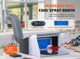 Airbrush Spray Booth, Portable Hobby Airbrush Paint Spray Booth Kit with 4 LED Light, Powerful Dual V952-PBSPQF404633C9KMSV3