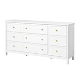9 Drawer Dresser, Wooden Chest of Drawers with Sliding and Anti-tip Device, Retro Minimalist Dresser V952-FGFCTJ3L9C57RT2W8001V0