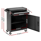 Giantz Tool Chest Trolley Cabinet Rolling Toolbox Garage Storage Tools organizer TB-1DR-DOOR-BK