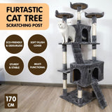 Furtastic 170cm Cat Tree Scratching Post - Dark Grey CAT-EJT-361-DGY