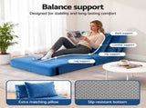 Artiss Convertible Folding Sofa Bed Armless Lounger Foam Floor Sofas Futons Couches SB-B-COMP-1010-BU