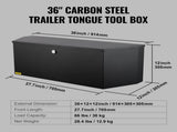 Trailer Tongue Box, Carbon Steel Tongue Box Tool Chest, Heavy Duty Trailer Box Storage with Lock and V952-T36X12X12INCHJ5V8V0