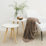 J Elliot Home Rita Woodsmoke Faux Mohair Throw Rug 130 x 160cm V442-IDC-THROW-RITA-WOODSMOKE-RE