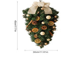 Festive Teardrop Christmas Door Hanging, Upside Down Tree Decoration, Space Saving Vertical Design, V1192-AZ-W-24655