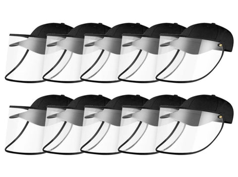 10X Outdoor Protection Hat Anti-Fog Pollution Dust Protective Cap Full Face HD Shield Cover Adult HATADULTBLKX10