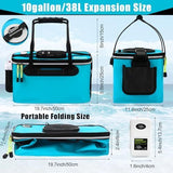 4 Gallon Foldable Fishing Bucket Portable Aerator EVA Live Bait Bucket Quiet Air Pump - Gray V1107-133-98516-GRY-4GALLON
