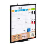 24x 18 Monthly Calendar Whiteboard & Cork Board Combo with Aluminum Frame 2-in-1 Magnetic Dry Erase V767-VVR-RMB24X18RLBB31L3TV0