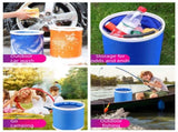 11-Piece Car Wash and Detailing Kit - 9L Blue Collapsible Oxford Fabric Bucket, Microfiber Towels, V888-ELOSUNG53188