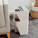 The set of 18L12L Stackable Plastic Kitchen Trash Bin Household Classification Storage Box V915-HO0243+HO0242