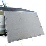 Caravan Privacy Screen Roll Out Awning 3.4x1.95M End Wall Side Sun Shade Grey AWN-CV-B-SS-34