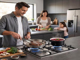 Devanti 59cm Gas Cooktop 3 Burner Knob Control Stainless Steel Hob Silver CT-GAS-3B-SS