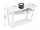 Artiss Console Table Entryway Hallway Sofa Side Table Drawer Shelf 100CM White FUR-S-CST-03-WH