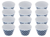 12Pcs Milk Cup AntiScalding Melamine BlueDots Pattern Drinkware Kit for Home Restaurant V1294-YM0901-3118210153111