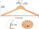 TOPIA HANGER Wooden Hangers 30 Pack, Space Saving Coat Hanger with 360&deg Swivel Cascading Ring Hook, V1258-DP02-F-239