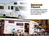 Heavy Duty Folding Caravan Table 800 x 450mm Full Metal Frame, Lockable, 50kg Max Capacity, White V1181-AT005-WH