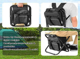 Backpack Stool Cooler Chair Heavy Duty 400 LBS Max Load Portable Lightweight Stool Backpack Folding V1370-AZ4-01230