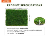 Artifical Grass Tiles Interlocking Turf Deck Set, 18 Pack - 12"x12", Synthetic Fake Grass V952-RZCP18PCS12X56GUQV0