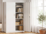 Astiss 180cm Steel Locker Cabinet Mental Storage 4 Adjustable Shelves FC-METAL-180-WH-AB