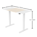 Fortia Sit To Stand Up Standing Desk, 120x60cm, 72-118cm Electric Height Adjustable, 70kg Load, V219-ADKSSTFOWOWT2SA