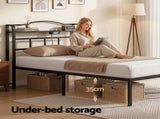 Artiss Bed Frame Single Size with Charging Station WAVE MBED-D-WAVE-S-BK