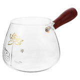 Transparent Glass Milk Cup Borosilicate Heat-Resistant Wooden Handle 1Pc V1370-AZ4-16820
