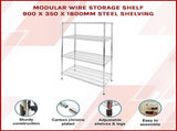 Modular Wire Storage 90x35cm Steel Shelving Chrome With Fixed Legs For Garage Warehouse Or Kitchen V63-841121