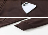 Oversized Chestnut Brown Hooded Sweatshirt for Women Size S, Loose Dropped Shoulder Casual Top, Easy V1221-XM-LB5026-ZS141