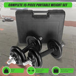 20kg Black Dumbbell Set with Carrying Case V63-770425