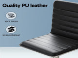 Artiss Office Chair Conference Chairs PU Leather Low Back Black OCHAIR-K-REPL-BK
