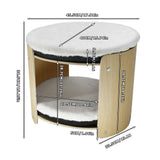 Natural Wood Cat Bunk Bed with Cushioned Two Tiers for Stylish Pet Comfort V767-P-ZM1777