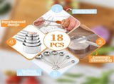 18-Piece Stainless Steel Measuring Cups and Spoons Set,5 Stainless Steel Nesting Measuring Cups & 6 V1192-AZ-W-32083