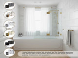 100cm Frameless Glass Bath Screen Brass F-Brackets in Gold for Stylish Bathroom Upgrade V63-852091