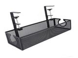 Under Desk Cable Management Tray Carbon Steel Side Round Hole Trapezoidal Desk Cord Organizer for V1294-YM0901-3117240252212