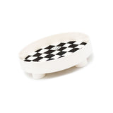 Round Storage Organizer Tray Checkerboard Design Plate Container Tray for Fruit Perfume Jewelry V1294-YM0512-3118220287011