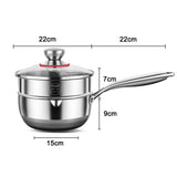 Premium 316 Stainless Steel Non-Stick 22cm Milk Pot with Double-Sided Honeycomb Design V255-22CMMILKPOT