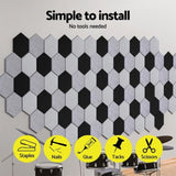 Alpha Acoustic Foam 12pcs 35x30x0.9cm Soundproof Absorption Panel Adhesive White AF-HEX-12-WH