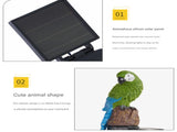 Three Color Solar Powered Parrot Garden Stake Lights - Hand-Painted Waterproof Resin LED Landscape V888-ELOSUNG46185
