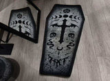 Halloween Coffin Rug - 4.3x1.6 Ft Goth Bath Mat, Non- Indoor Carpet for Living Room, Bedroom & V1366-AZ2-W-16569