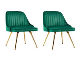 Artiss Dining Chairs Set of 2 Velvet Channel Tufted Green UPHO-D-DIN203C-VEL-GNX2