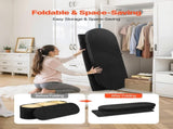 Oval Storage Ottoman Bench, Foldable Teddy Fleece End of Bed Bench, Folding Upholstered Bed Ottoman V952-BYWSZYKZDK406PEG4001V0