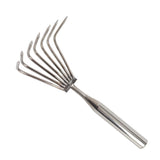 Stainless Steel Hand Rake Soil Tiller Small Beach Rake with Comfortable Handle 7 Sturdy Tines for V1294-YM0901-3111250158311