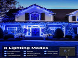 Solar String Lights Outdoor, 2 Pack LED Solar Outdoor Lights Solar Fairy Lights with 8 Lighting V1107-124-87116-BLU3