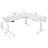 FORTIA 173W x 173W x 75D 3-Motor 120kg Load Adjustable Electric Sit to Stand Up Corner Desk V219-ADKCORFOWTWTC3A