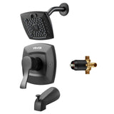Tub and Shower Faucet Set, Complete with 130 mm Rainfall Shower Head and Bathtub Spout, 5-Setting V952-YGHLLTZHHWHWFHFKJ001V0