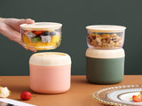 2 Pack Insulated Yogurt Container, 24oz Breakfast On the Go Cup with Plastic Topping Cereal Oatmeal V1259-DP01-A-931
