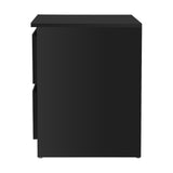 Artiss Bedside Table 2 Drawers - PEPE Black FURNI-E-PURE-BK