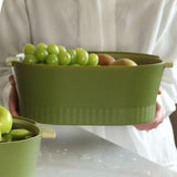 Drain Colander Double Layer Detachable Increased Deepened Capacity Plastic Colander Strainer Set for V1294-YM0716-3118220141512