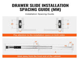 10 Pairs of 558.8mm Drawer Slides Side Mount Rails, Heavy Duty Full Extension Steel Track, V952-CZCJCTDG100L9P7WTV0