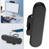 USB Wired Computer Speaker, HD Stereo Sound with Volume Control, Clamp-on Design, Black V1263-JX-7359